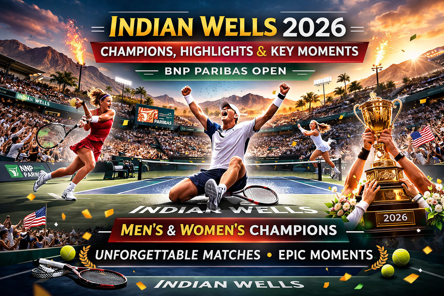 Indian Wells 2026 BNP Paribas Open tennis tournament highlights and champions